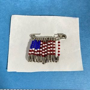 Handmade USA Flag Patriotic Safety Pin Americana